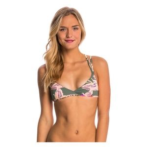 ROXY Castaway Floral Athletic Tri Bikini Top